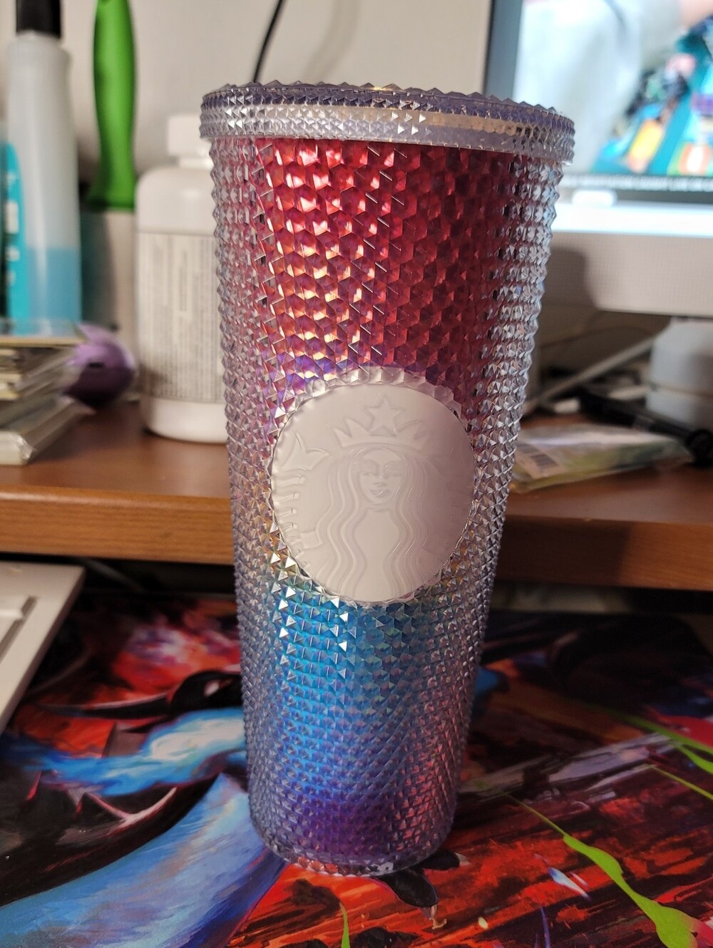 Starbucks Rainbow Studded Tumbler Venti 24oz Cold Cup No Straw Preowned Unused